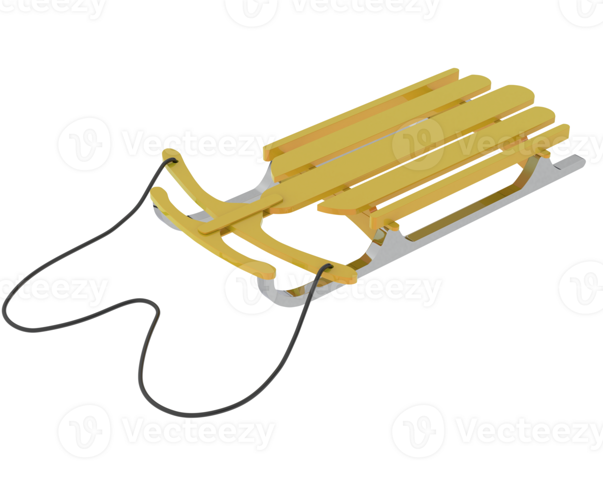 Sledge isolated on background. 3d rendering - illustration png