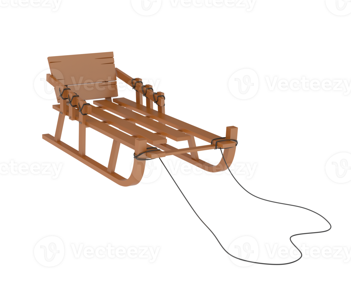Sledge isolated on background. 3d rendering - illustration png