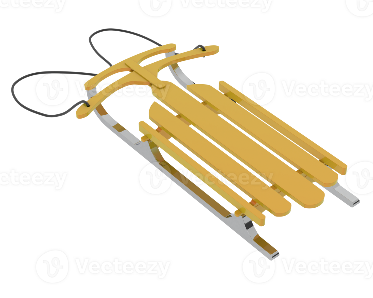 Sledge isolated on background. 3d rendering - illustration png