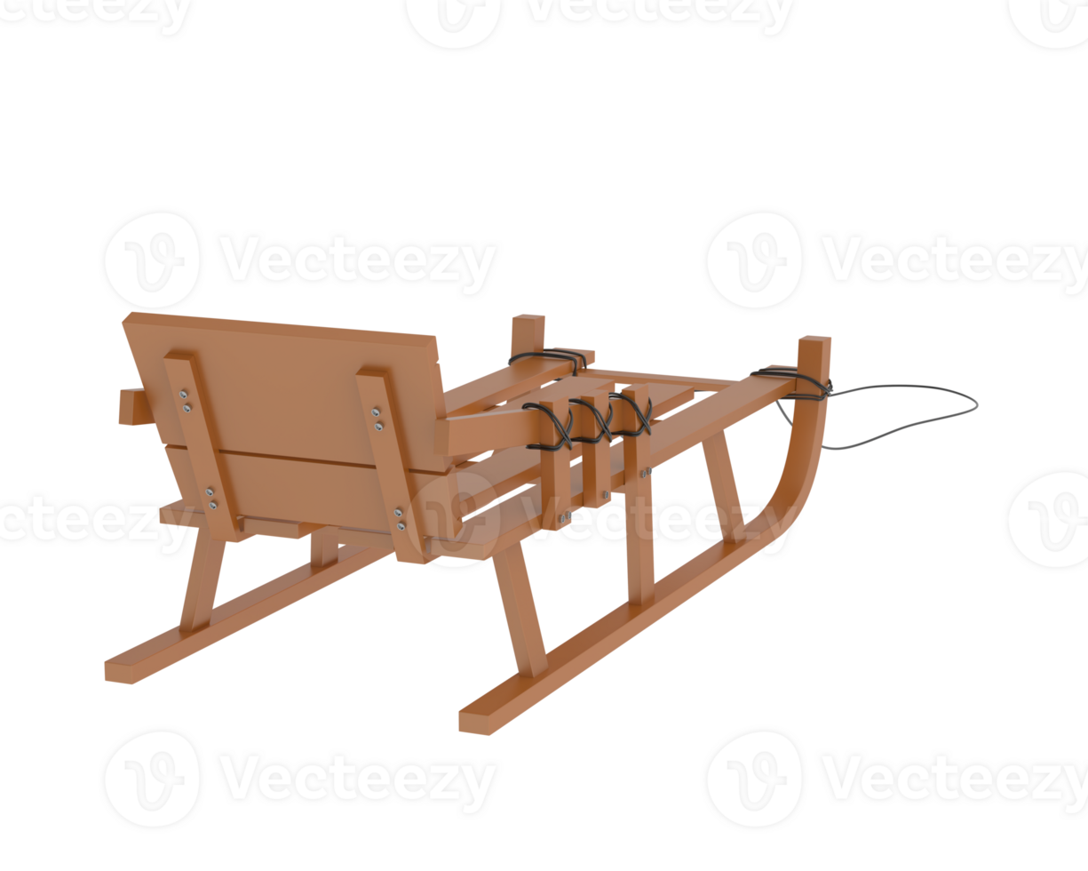 Sledge isolated on background. 3d rendering - illustration png