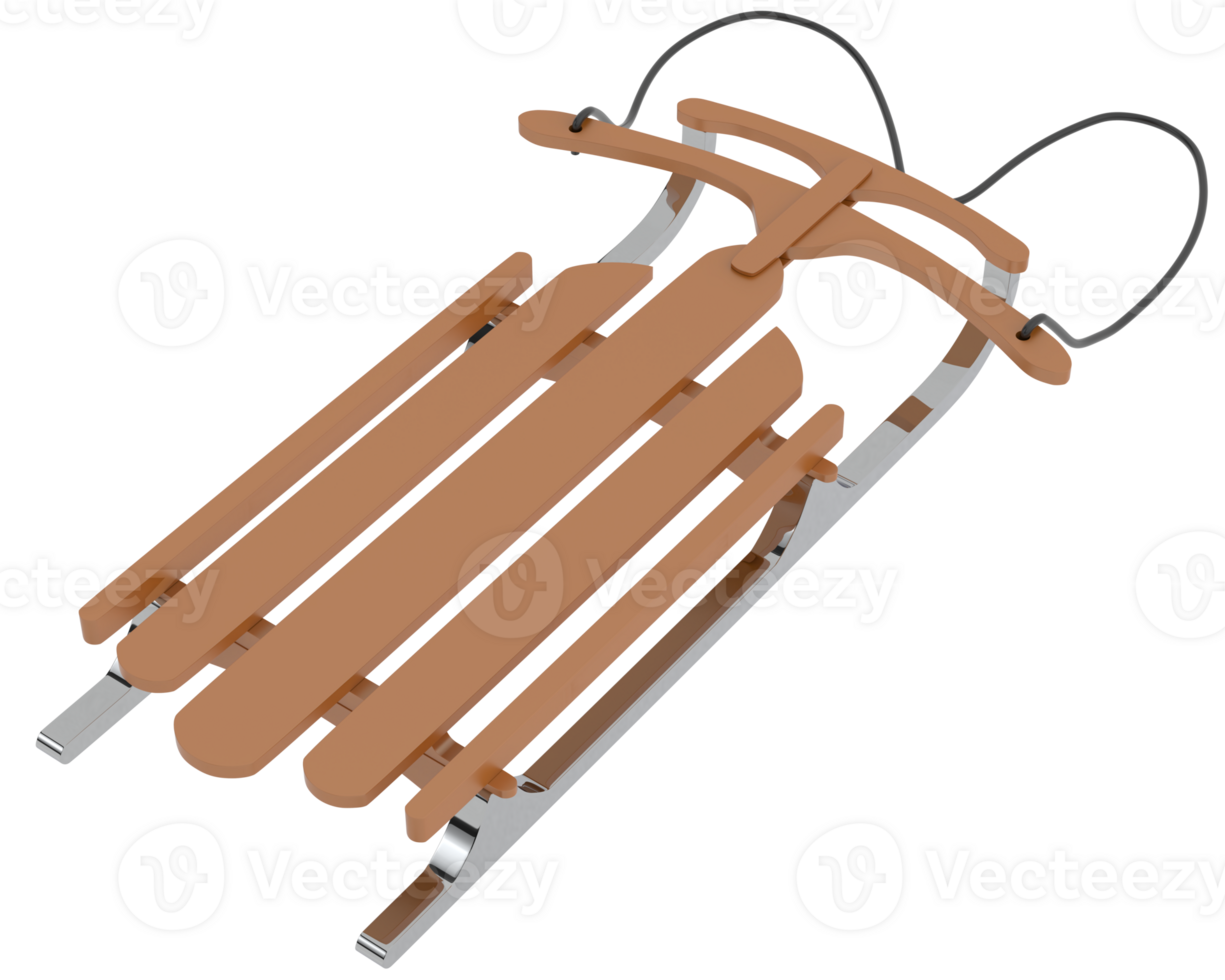 Sledge isolated on background. 3d rendering - illustration png