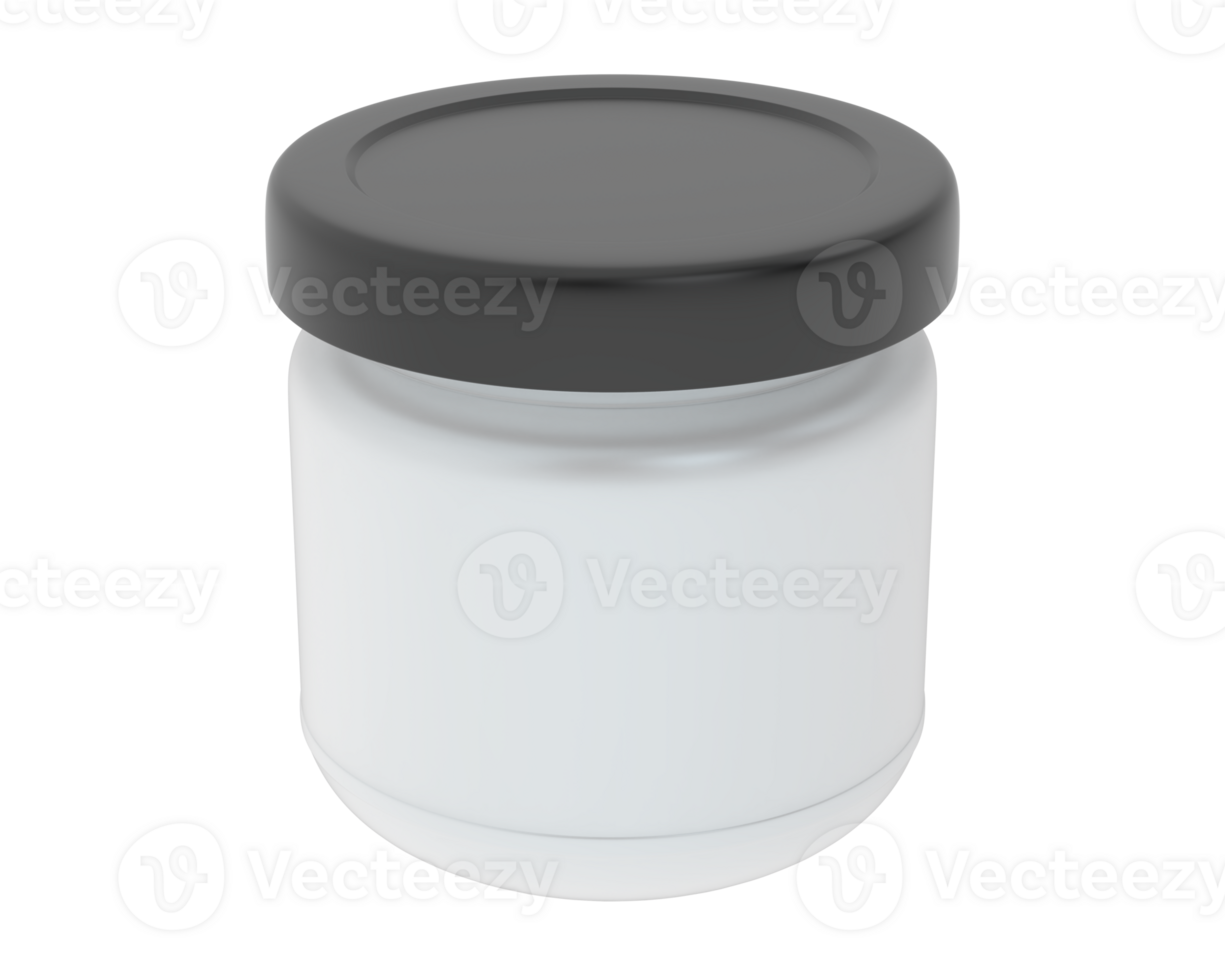 Tiny jar isolated on background. 3d rendering - illustration png
