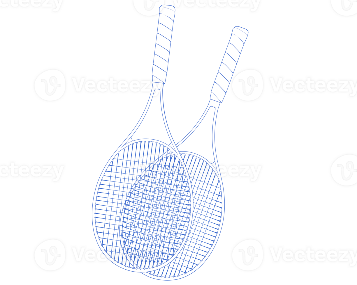 Racket isolated on background. 3d rendering - illustration png