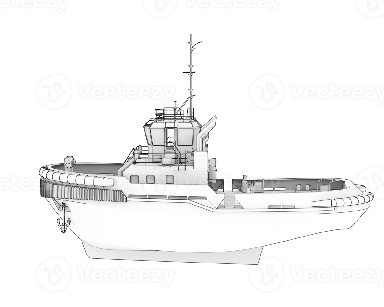 Fishing boat isolated on background. 3d rendering - illustration png