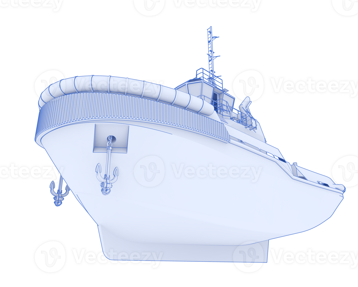 Fishing boat isolated on background. 3d rendering - illustration png