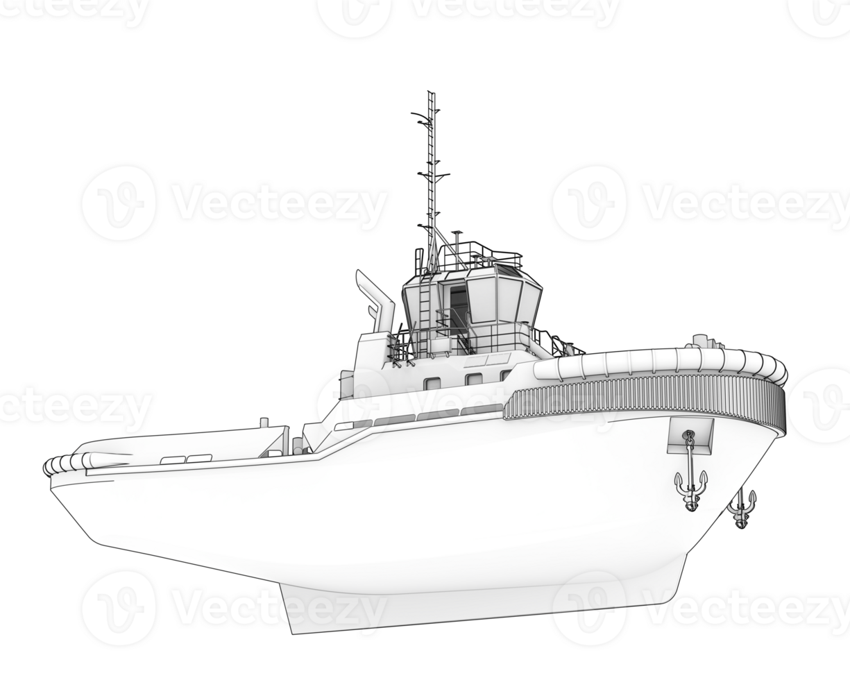 Fishing boat isolated on background. 3d rendering - illustration png