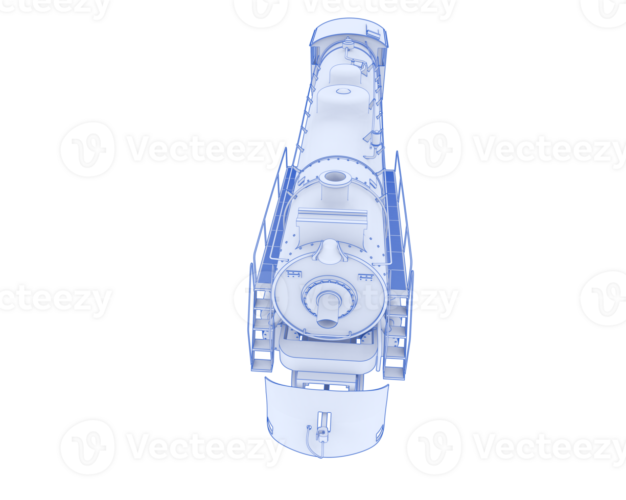 Locomotive isolated on background. 3d rendering - illustration png