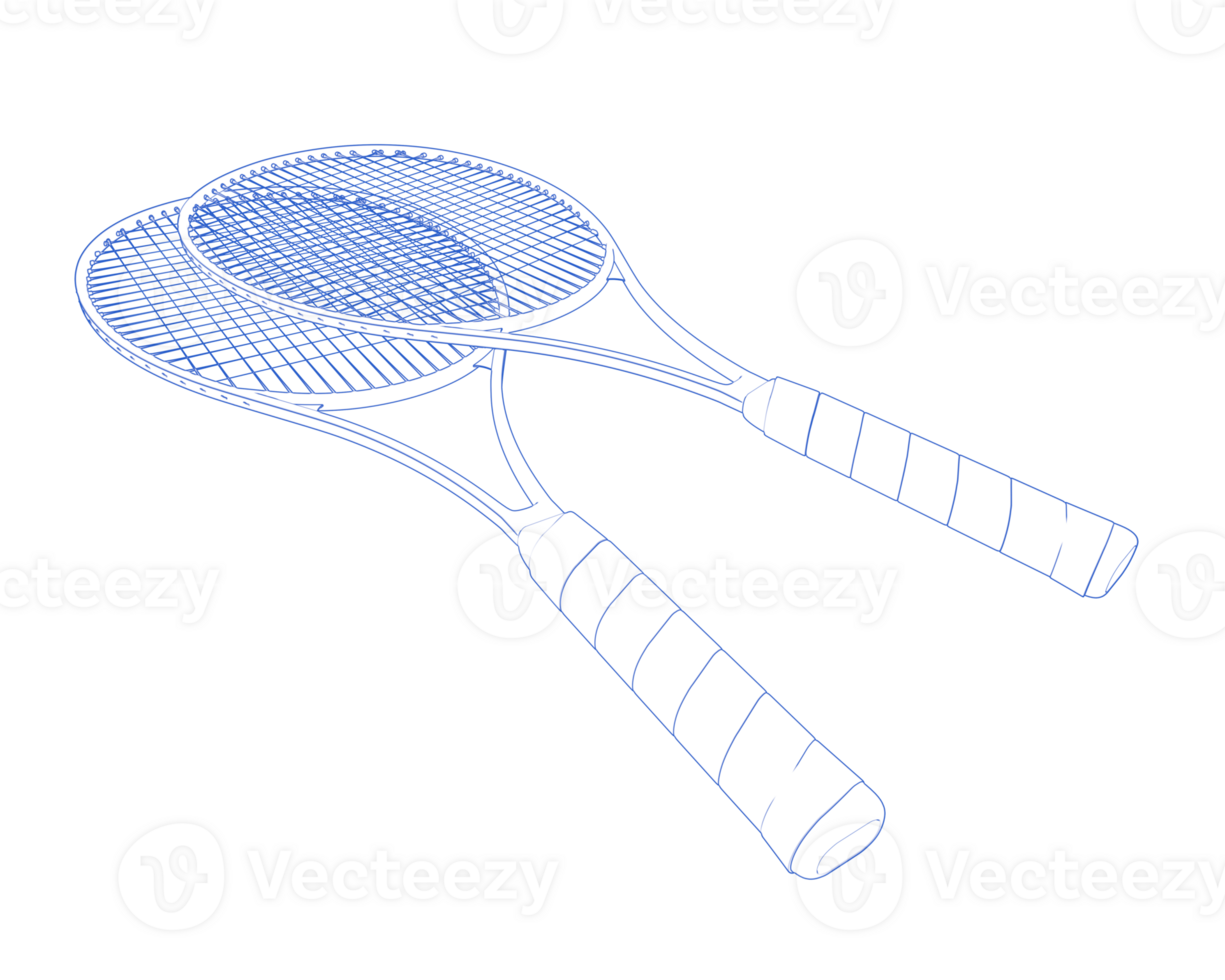 Racket isolated on background. 3d rendering - illustration png