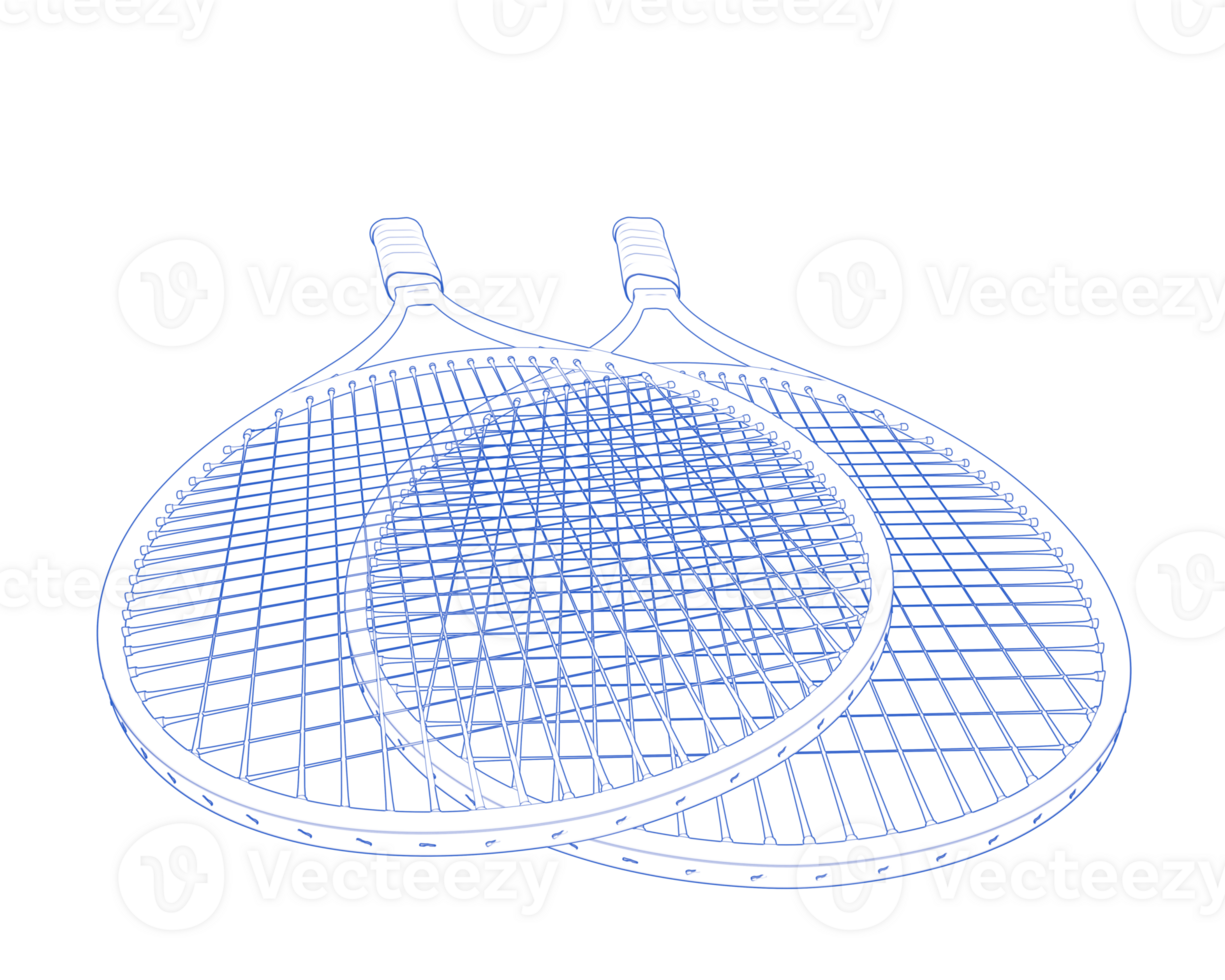 Racket isolated on background. 3d rendering - illustration png