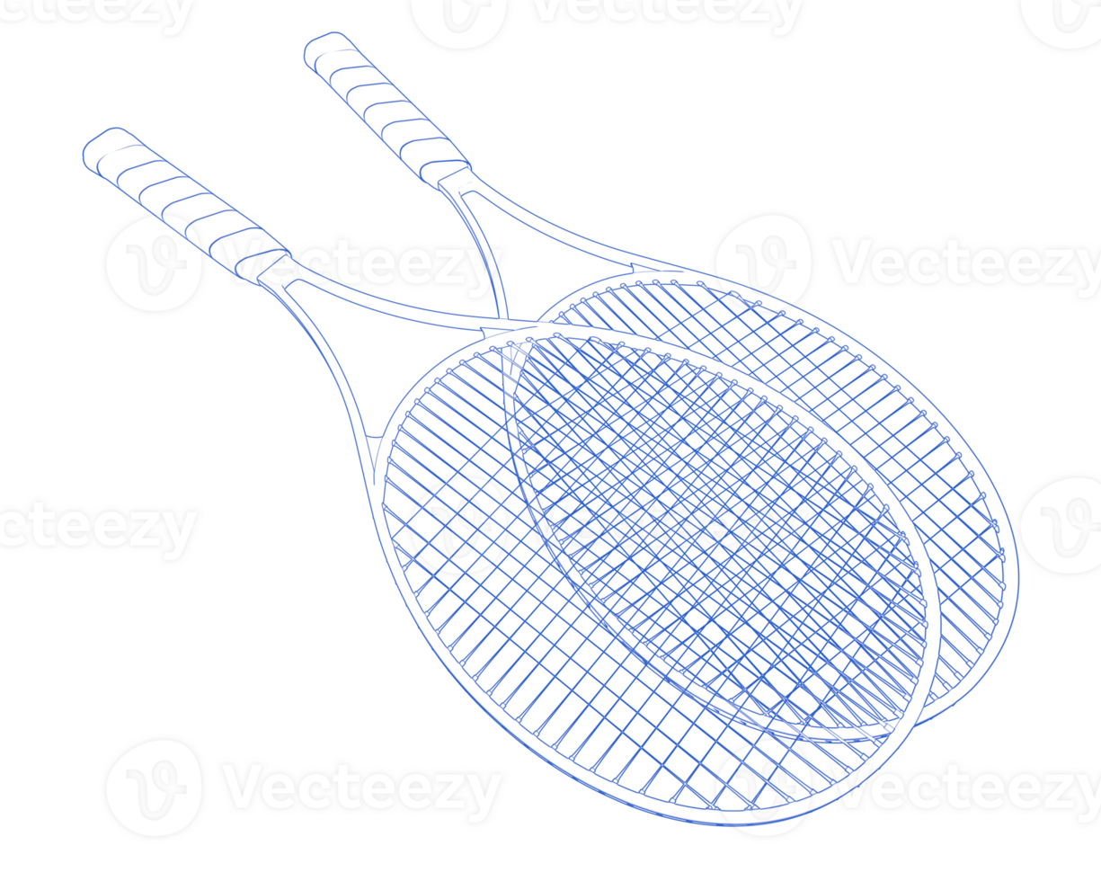 Racket isolated on background. 3d rendering - illustration png
