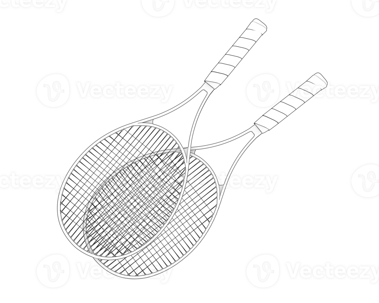 Racket isolated on background. 3d rendering - illustration png
