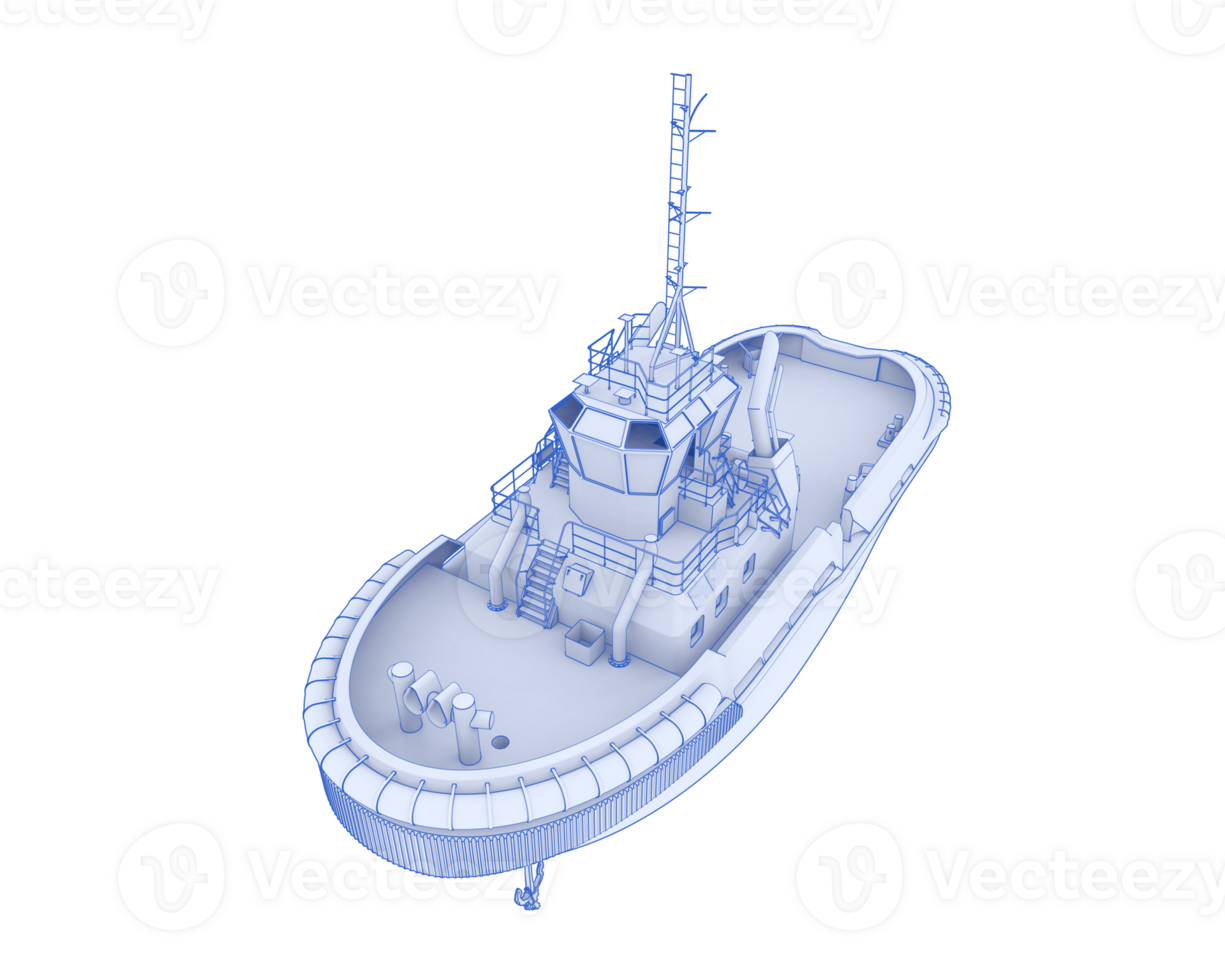 Fishing boat isolated on background. 3d rendering - illustration png