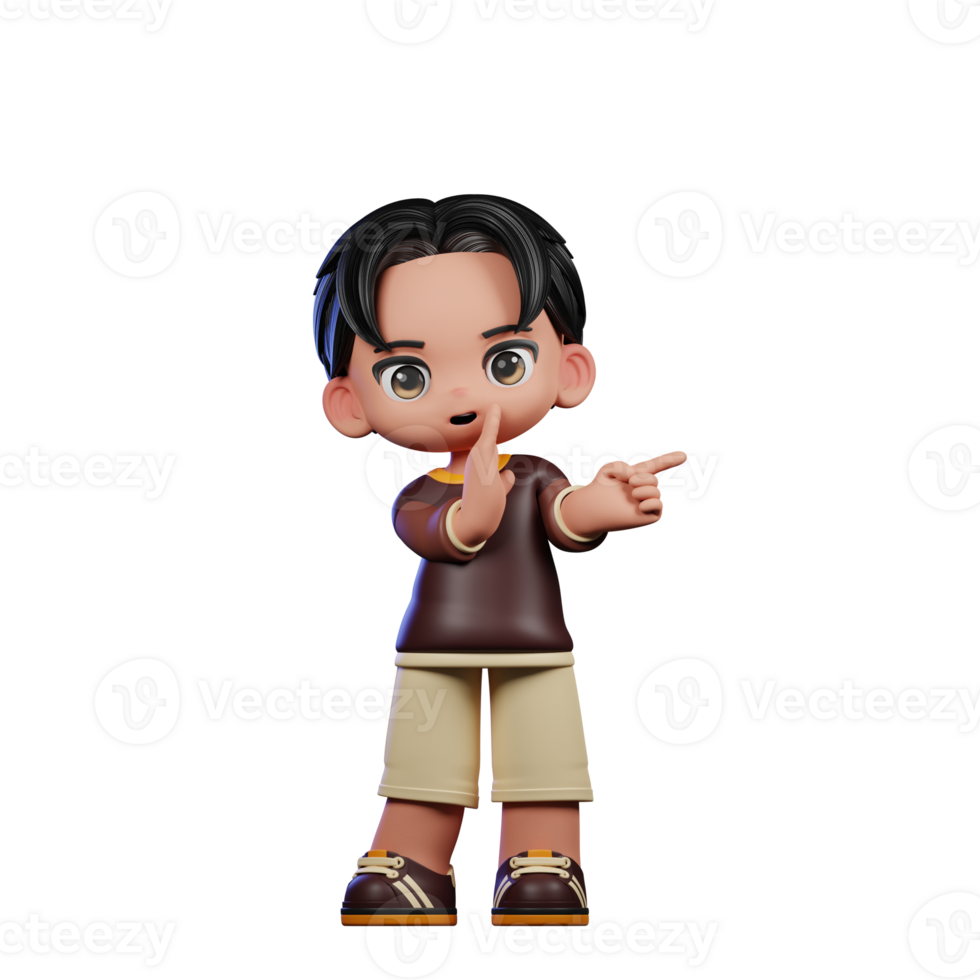 A Cartoon Character with a Brown Shirt and Brown Shorts Whister to You Pose png