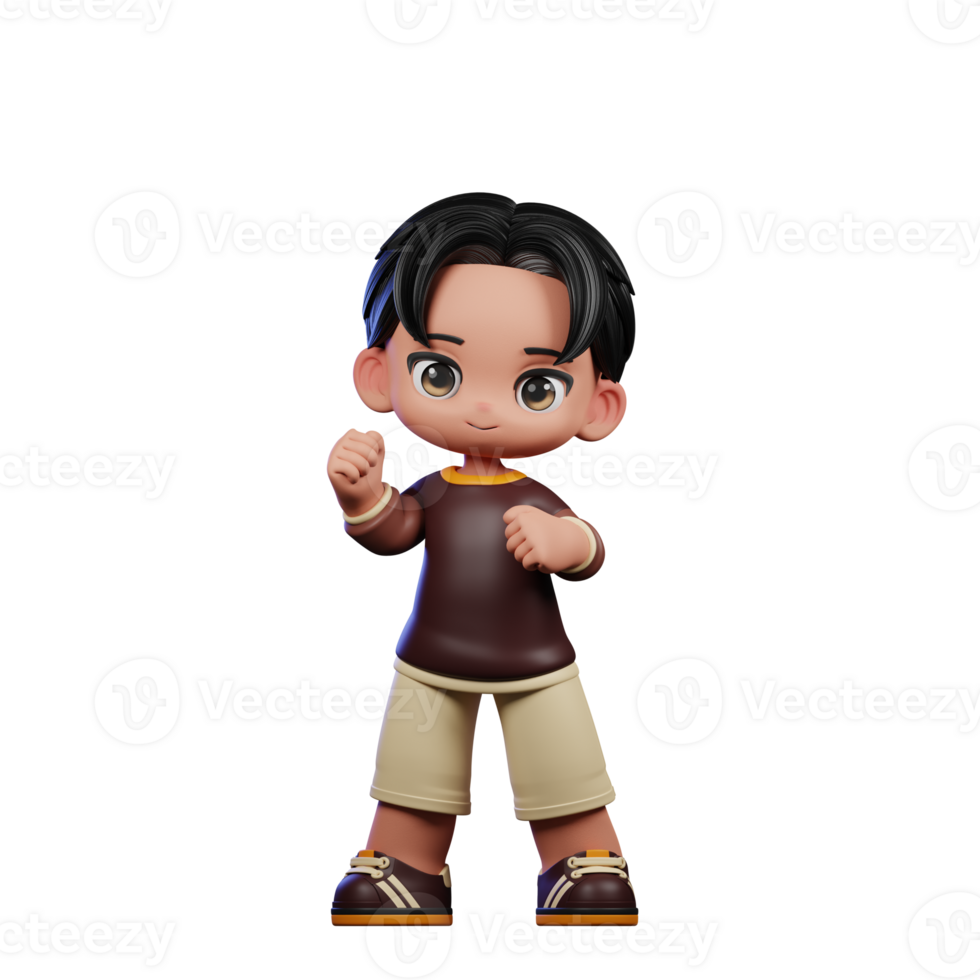 A Cartoon Character with a Brown Shirt and Brown Shorts Congrats Pose png