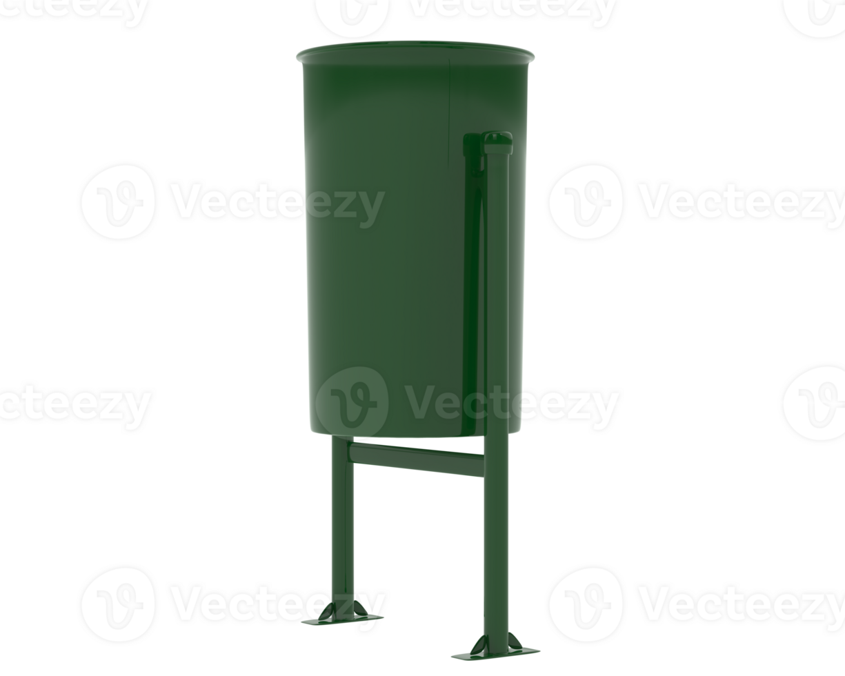 Trash can park isolated on background. 3d rendering - illustration png