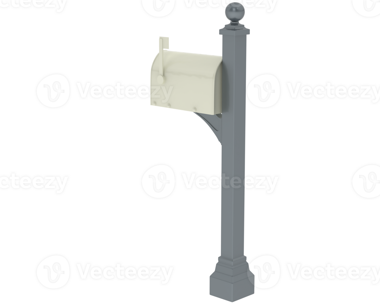 Residential mailbox isolated on background. 3d rendering - illustration png