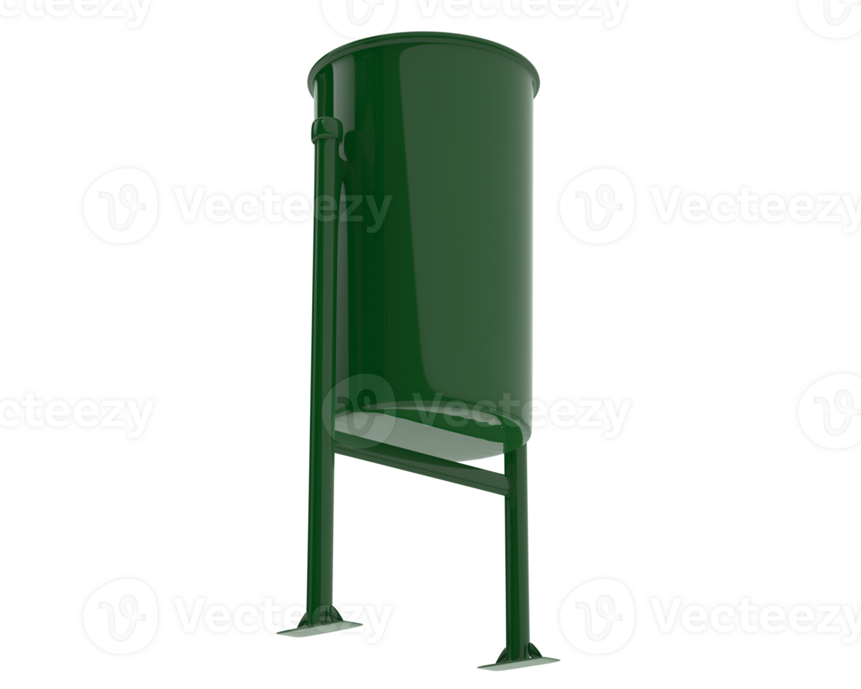 Trash can park isolated on background. 3d rendering - illustration png