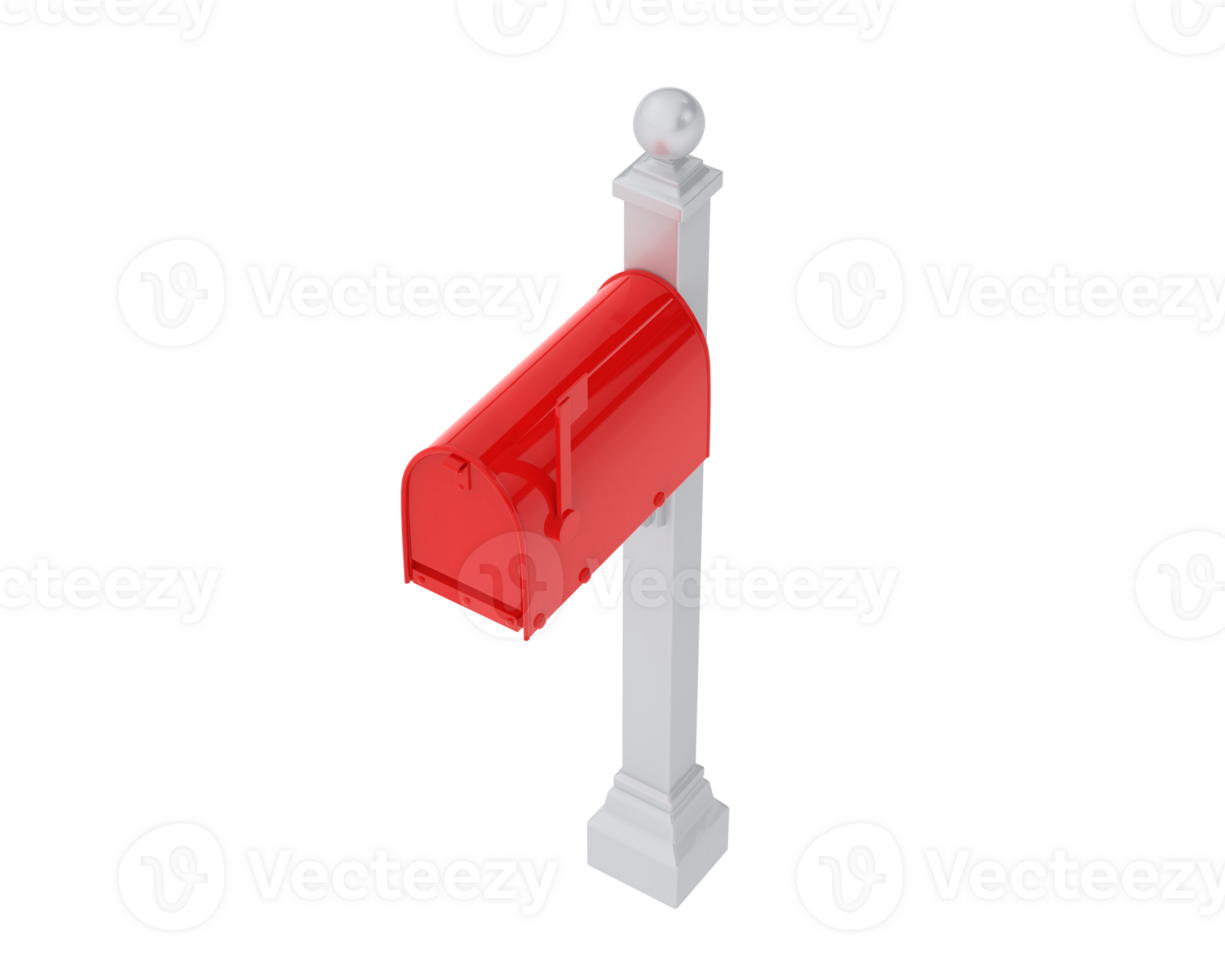 Residential mailbox isolated on background. 3d rendering - illustration png