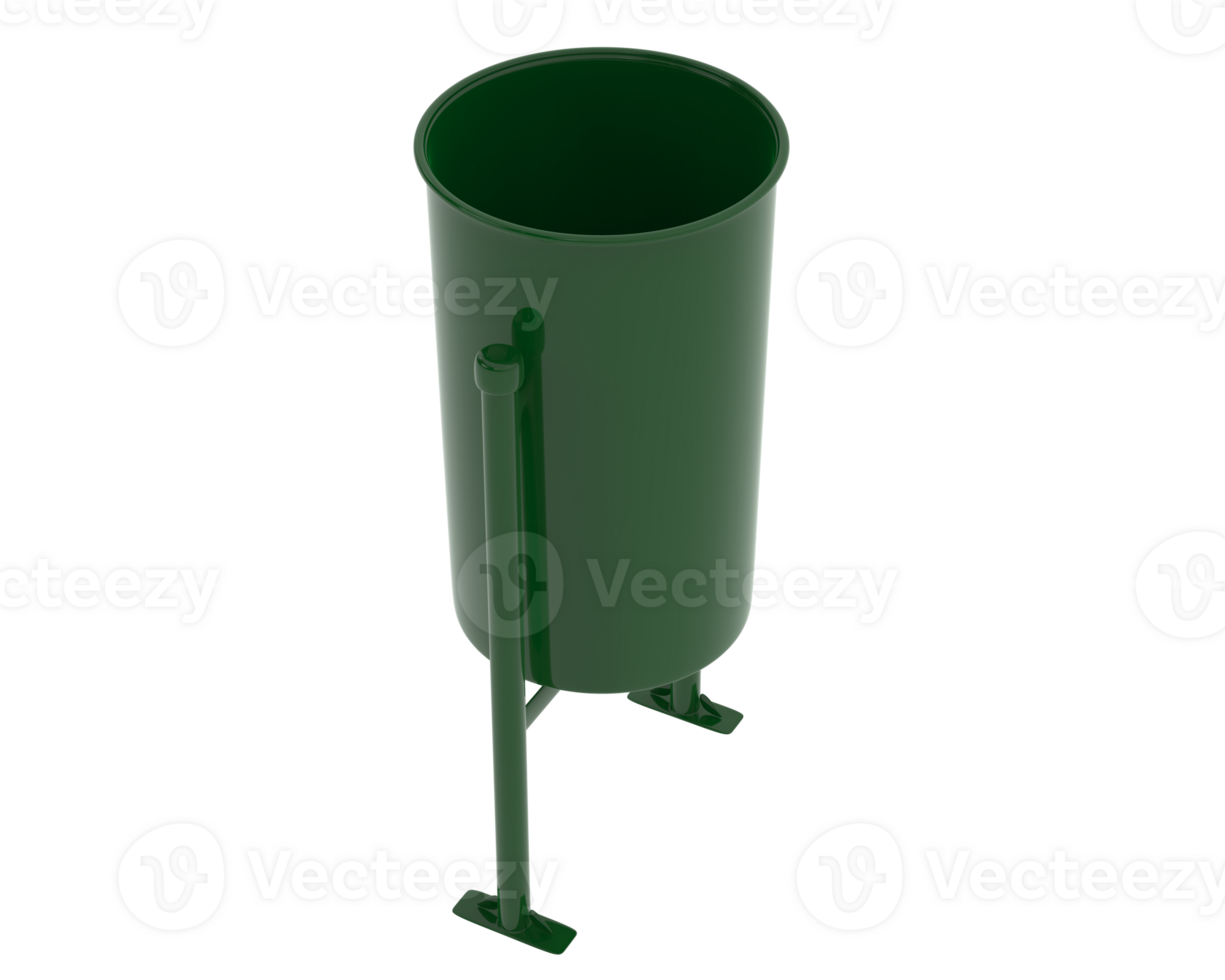 Trash can park isolated on background. 3d rendering - illustration png
