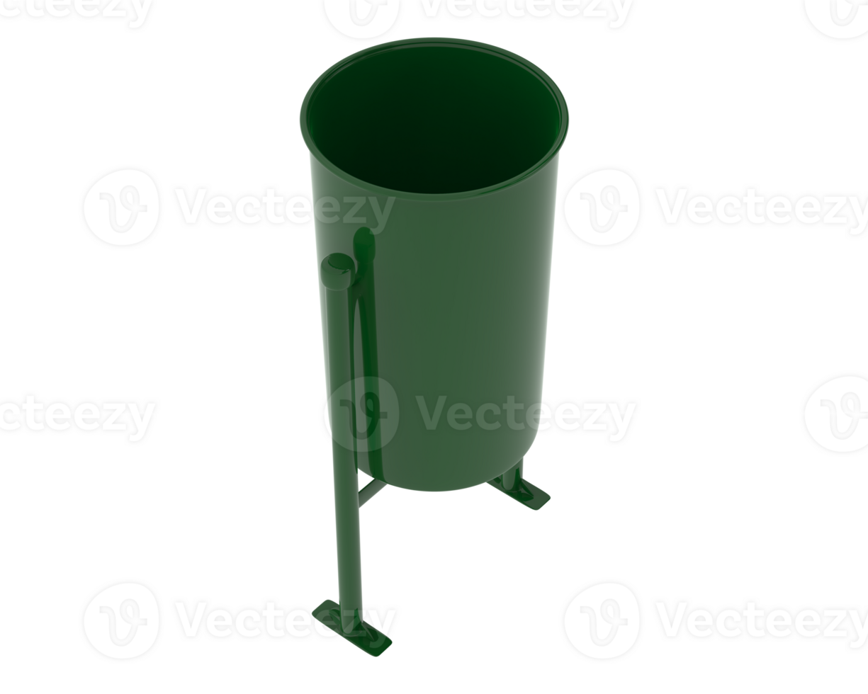 Trash can park isolated on background. 3d rendering - illustration png