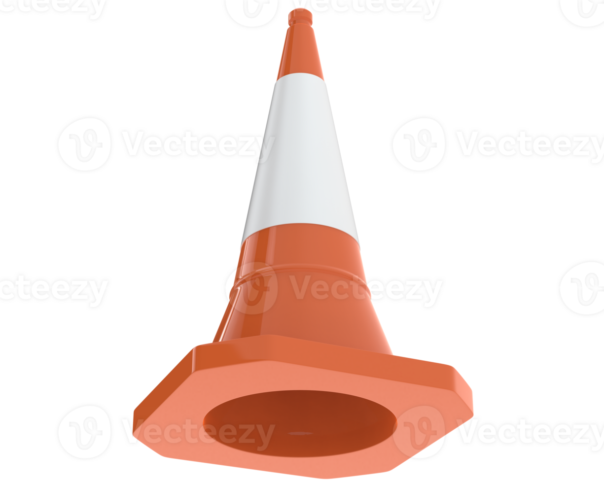 Traffic cone isolated on background. 3d rendering - illustration png