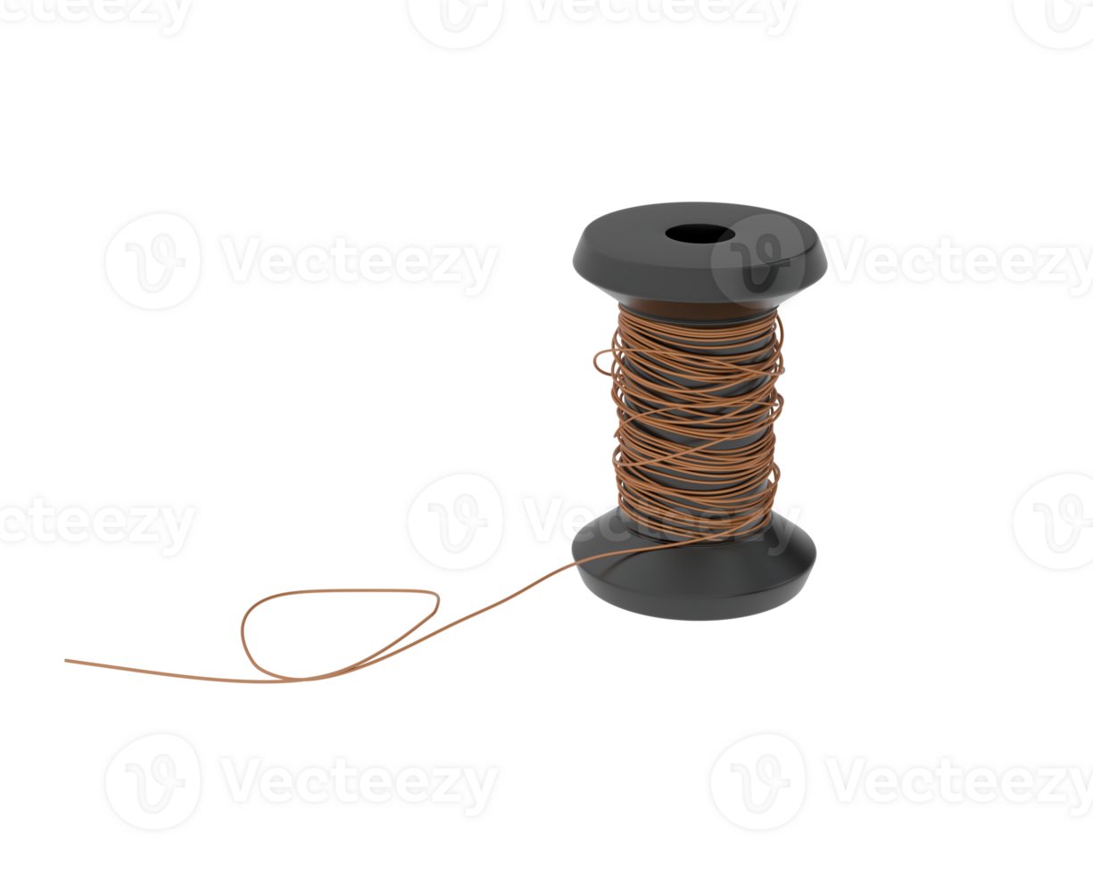 Spool of thread isolated on background. 3d rendering - illustration png