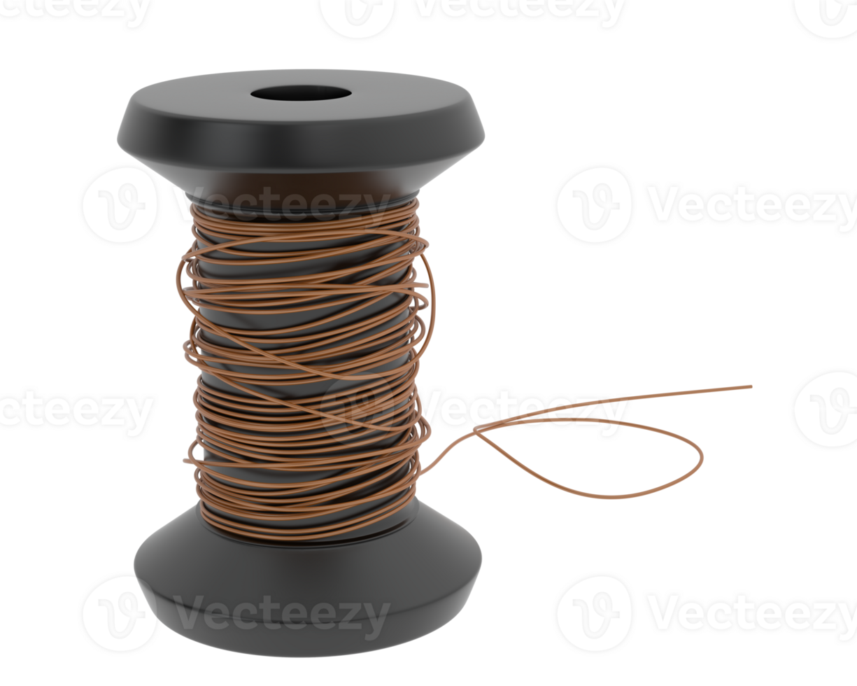 Spool of thread isolated on background. 3d rendering - illustration png