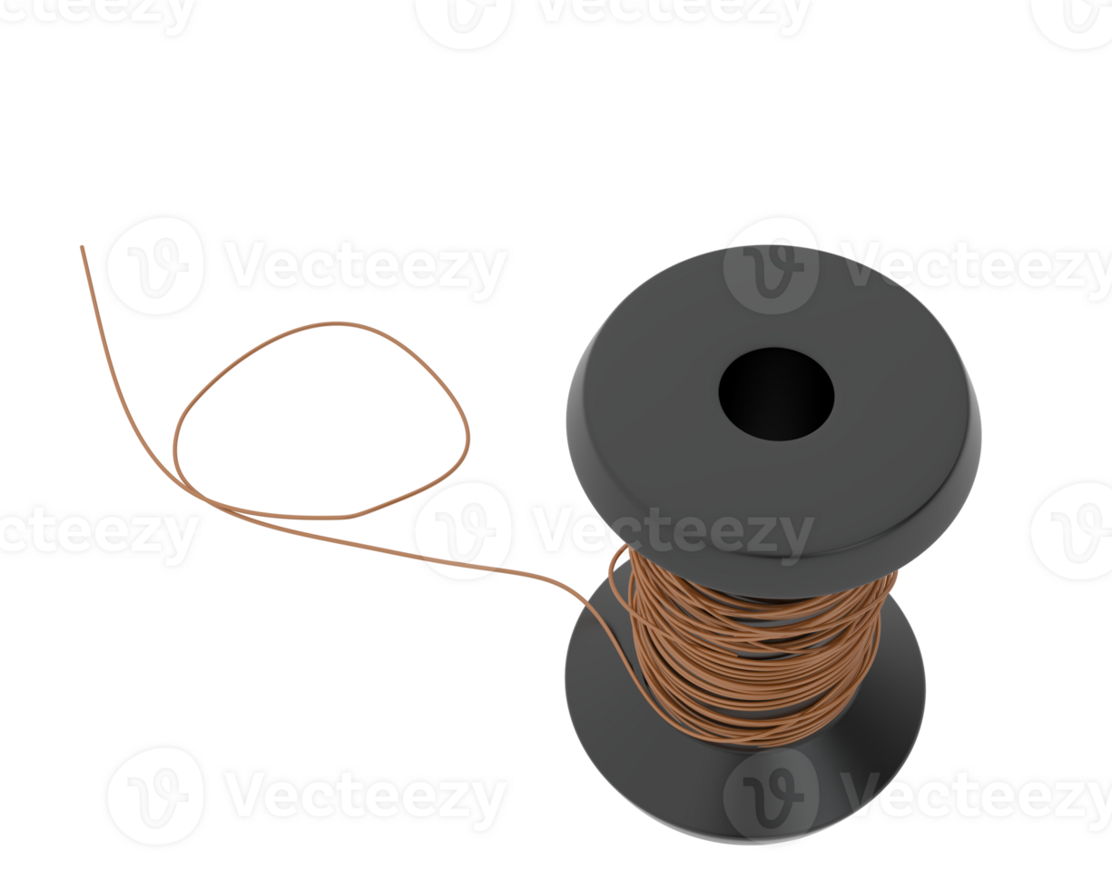 Spool of thread isolated on background. 3d rendering - illustration png