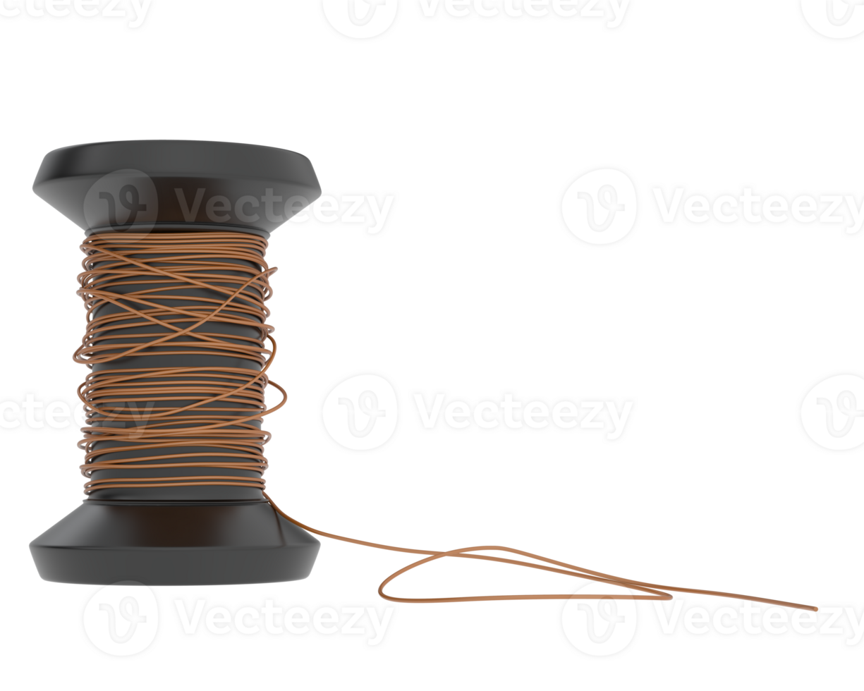 Spool of thread isolated on background. 3d rendering - illustration png