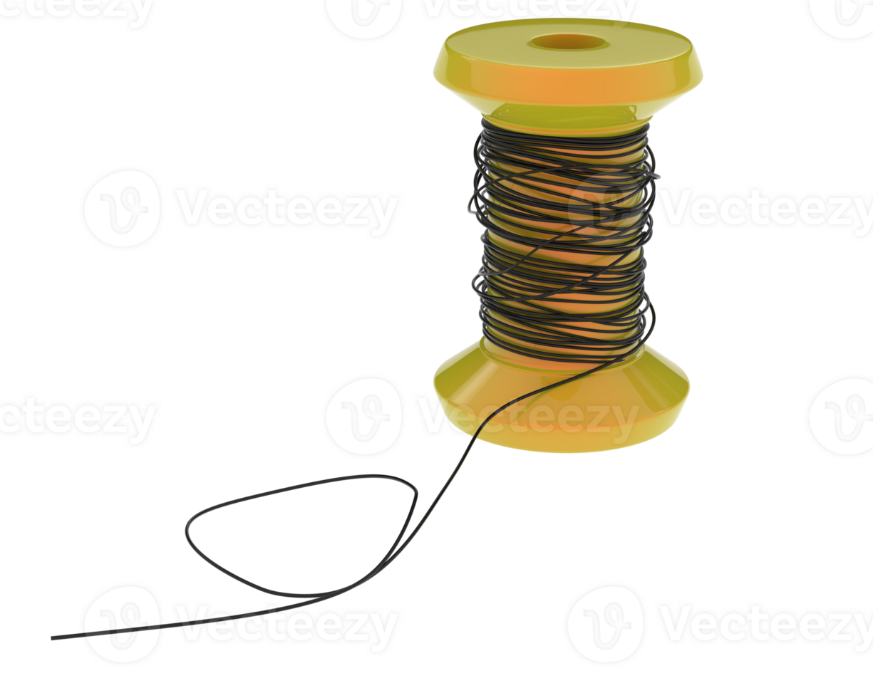 Spool of thread isolated on background. 3d rendering - illustration png