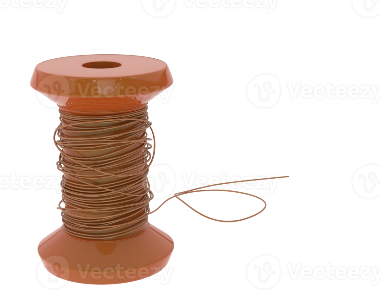 Spool of thread isolated on background. 3d rendering - illustration png