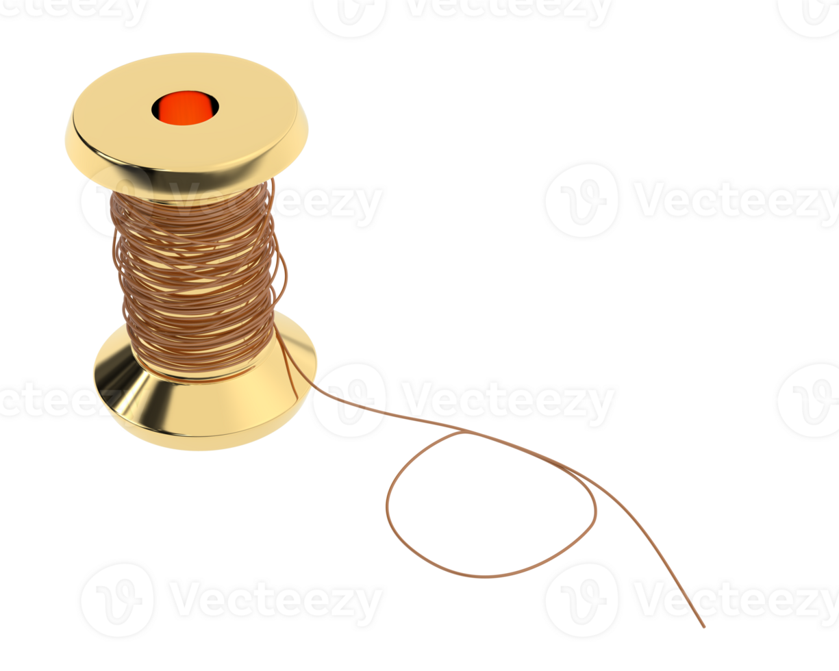 Spool of thread isolated on background. 3d rendering - illustration png