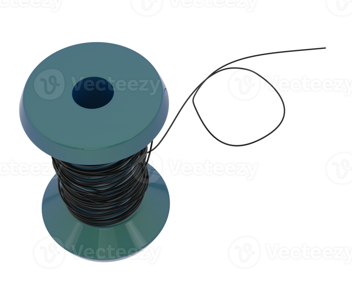 Spool of thread isolated on background. 3d rendering - illustration png