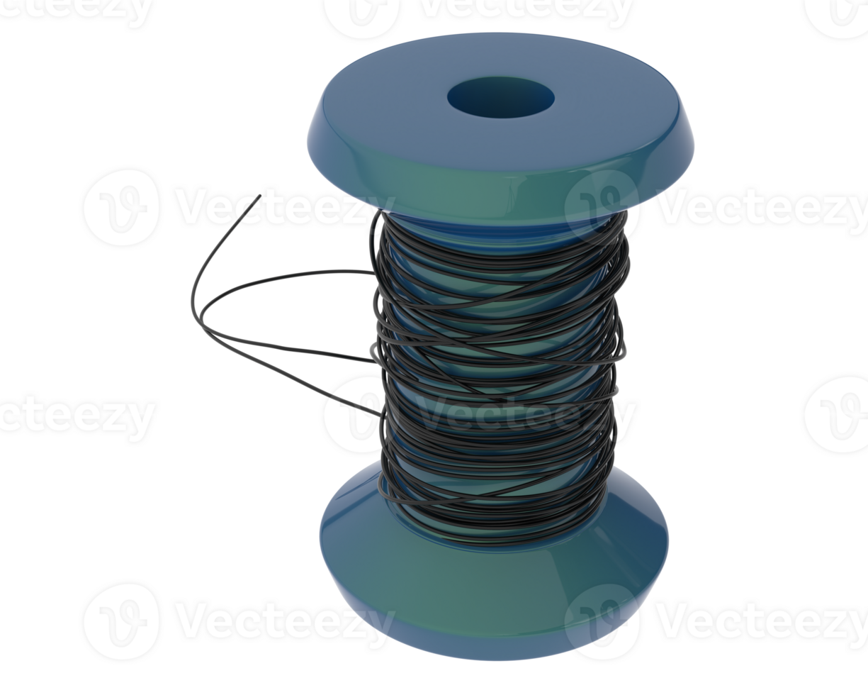 Spool of thread isolated on background. 3d rendering - illustration png