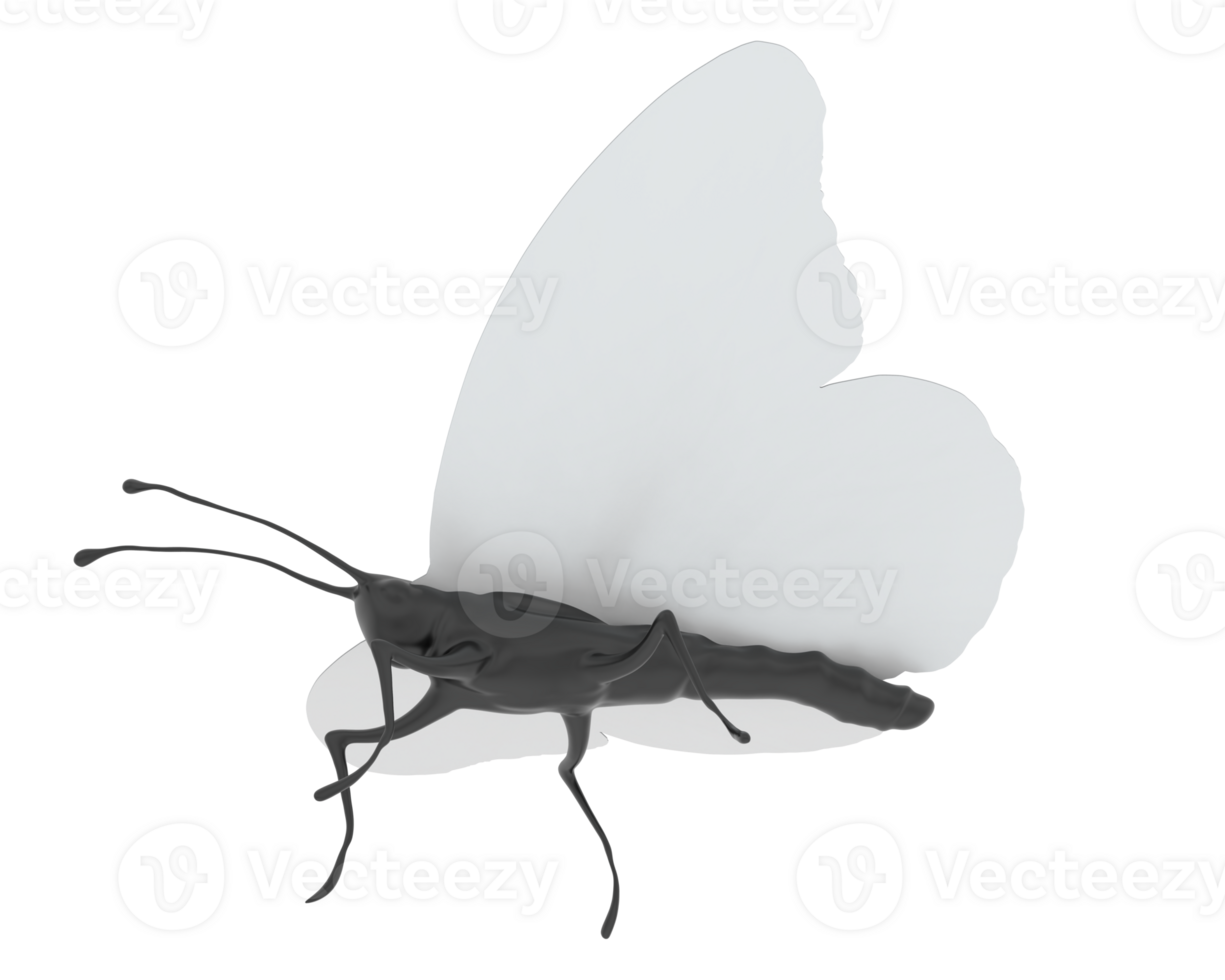 Toy butterfly isolated on background. 3d rendering - illustration png