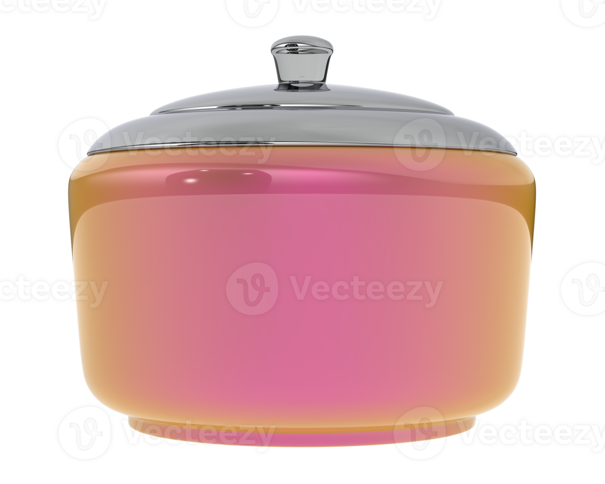 Bowl with lid isolated on background. 3d rendering - illustration png