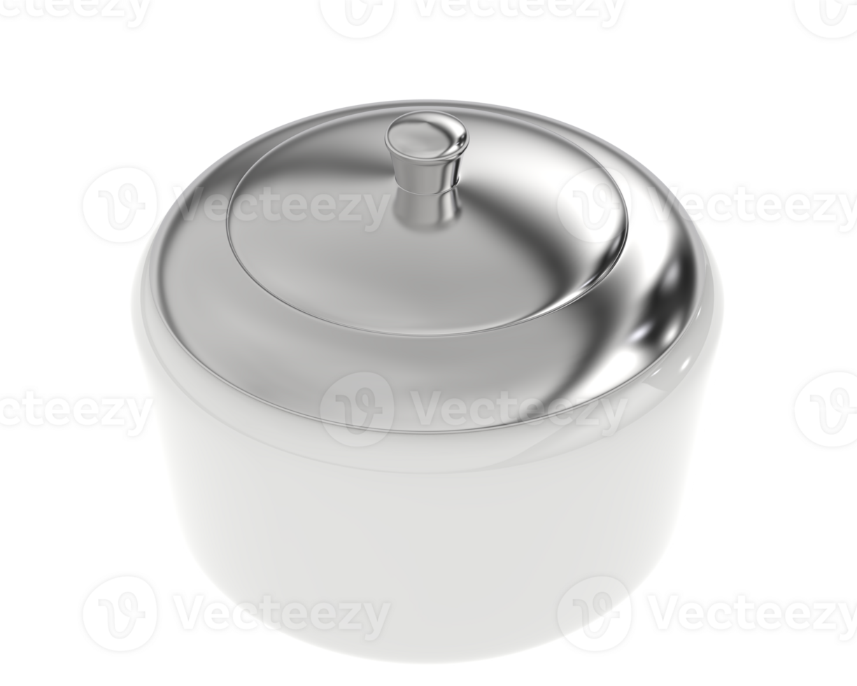 Bowl with lid isolated on background. 3d rendering - illustration png