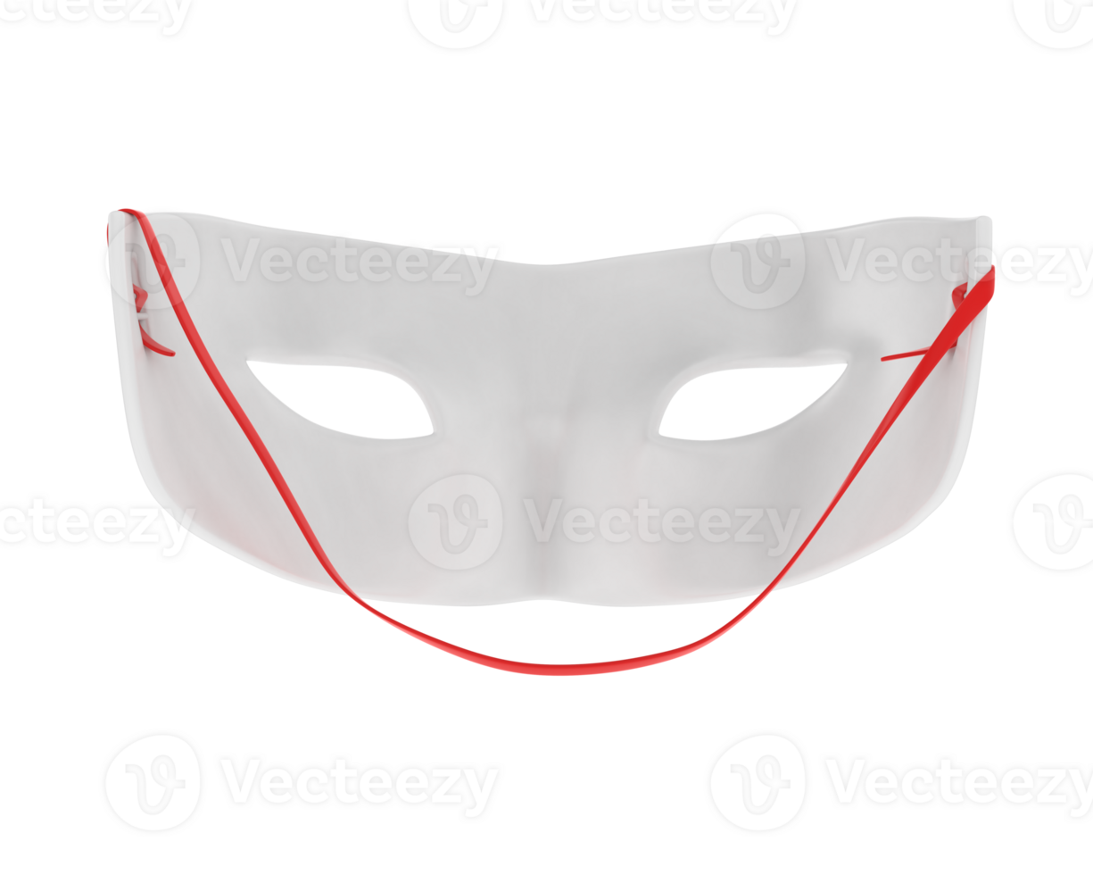 Blank party mask isolated on background. 3d rendering - illustration png