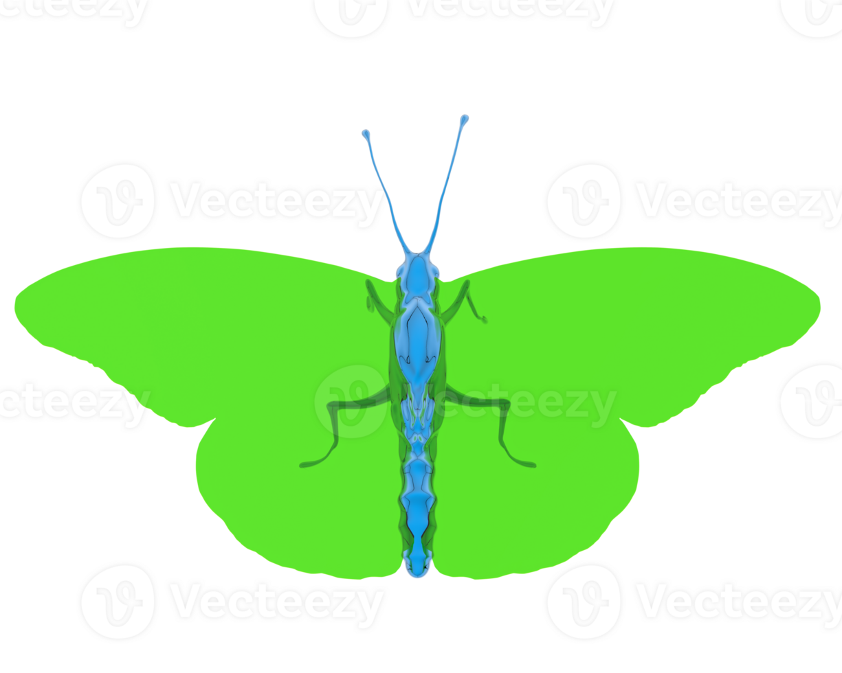Toy butterfly isolated on background. 3d rendering - illustration png