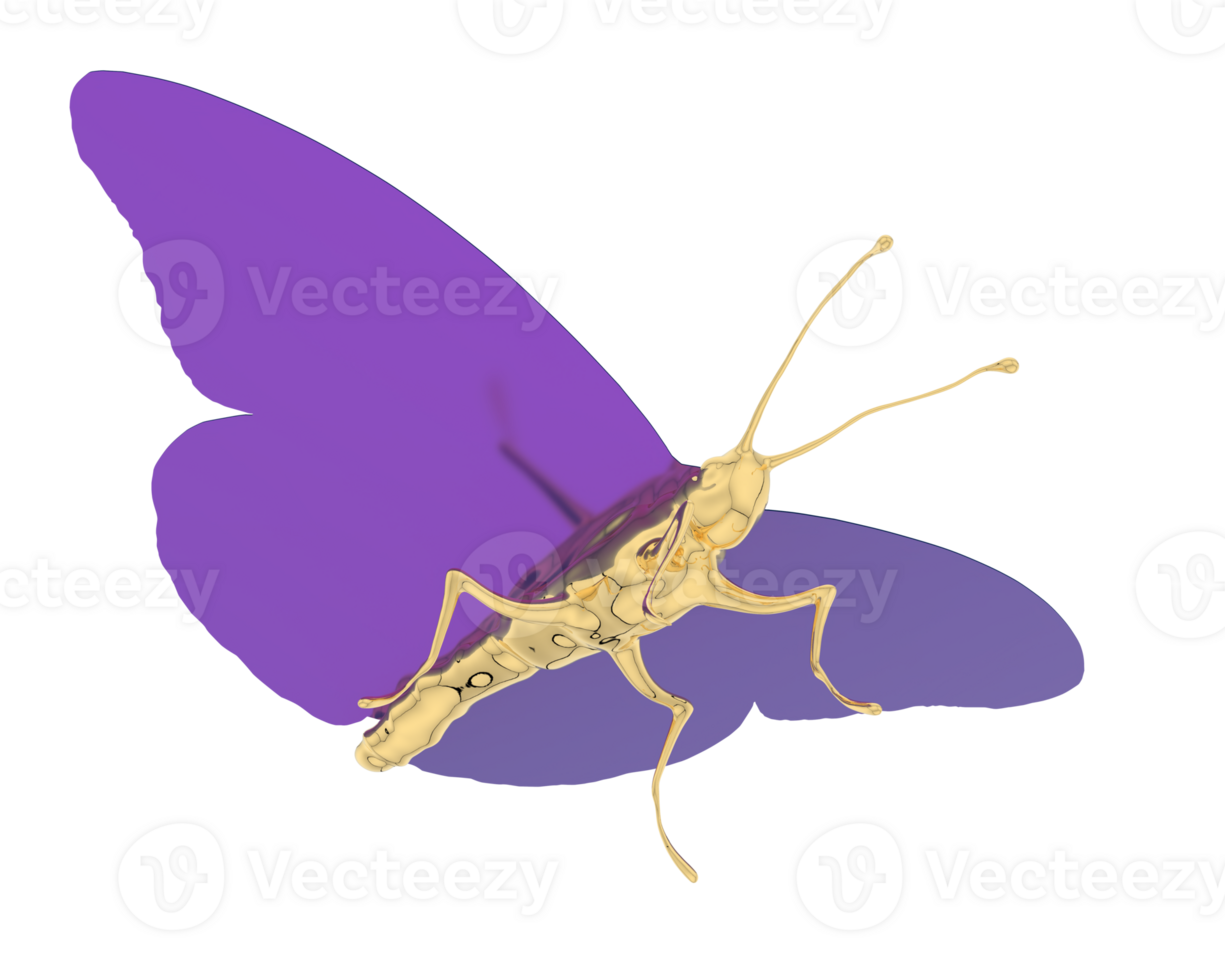Toy butterfly isolated on background. 3d rendering - illustration png