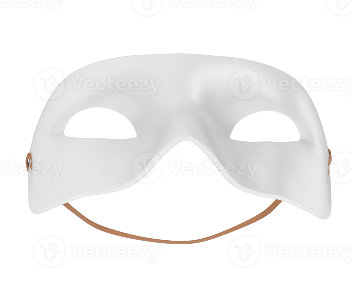 Blank party mask isolated on background. 3d rendering - illustration png