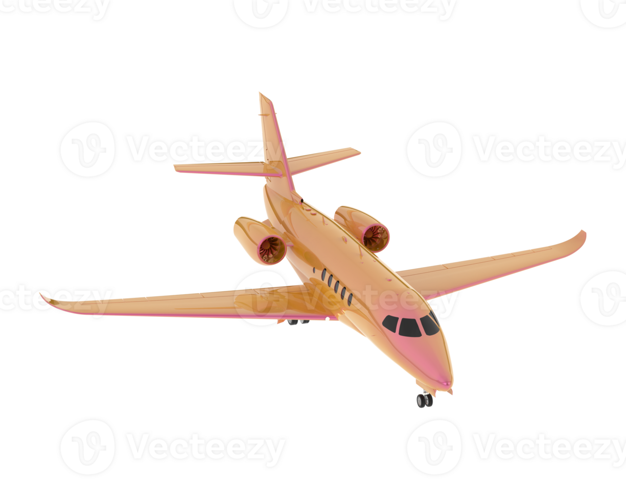 Private airplane isolated on background. 3d rendering - illustration png