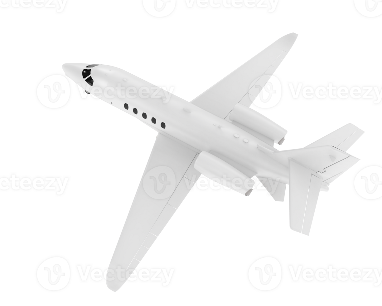 Private airplane isolated on background. 3d rendering - illustration png