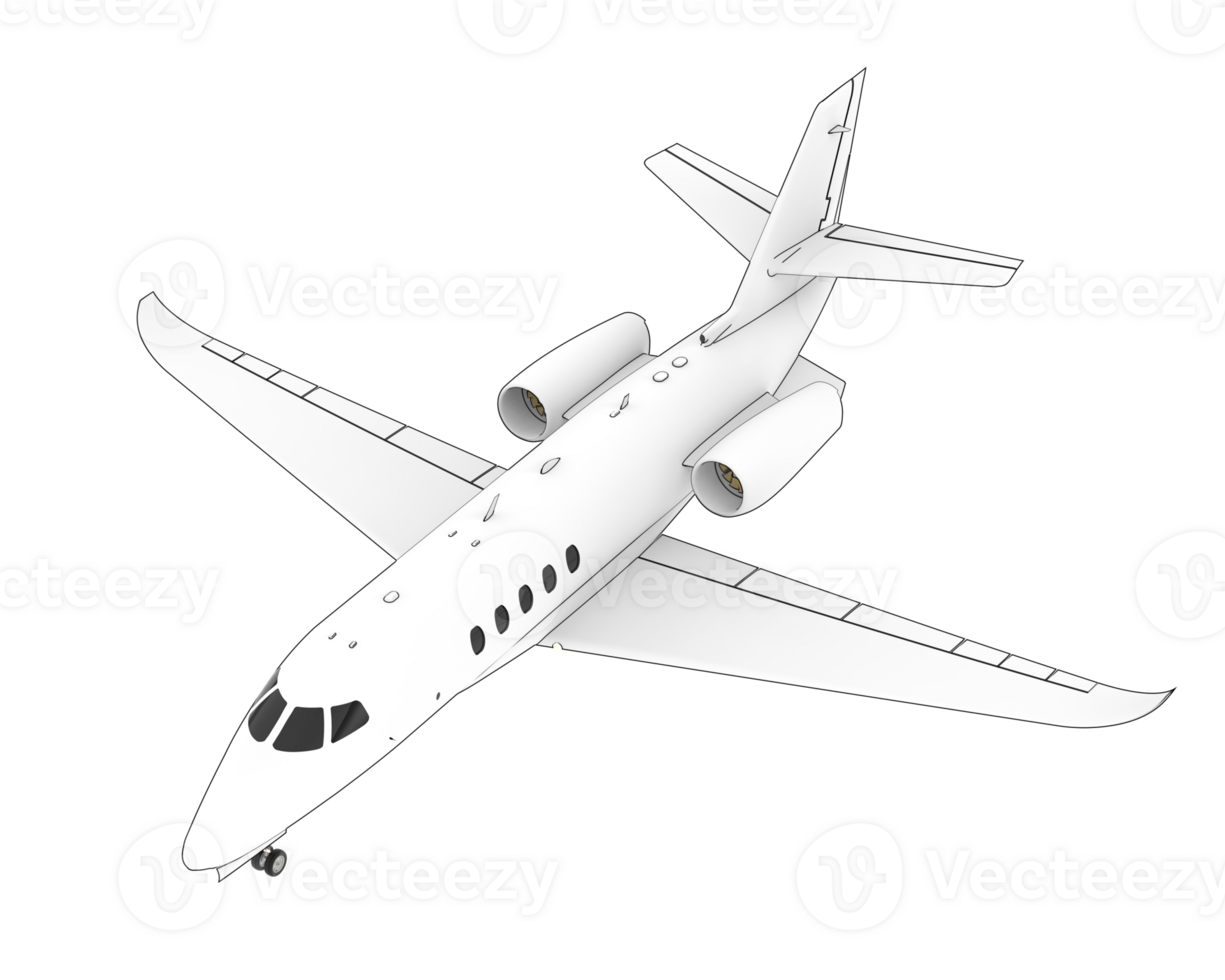 Private airplane isolated on background. 3d rendering - illustration png