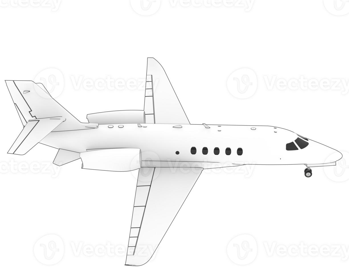 Private airplane isolated on background. 3d rendering - illustration png