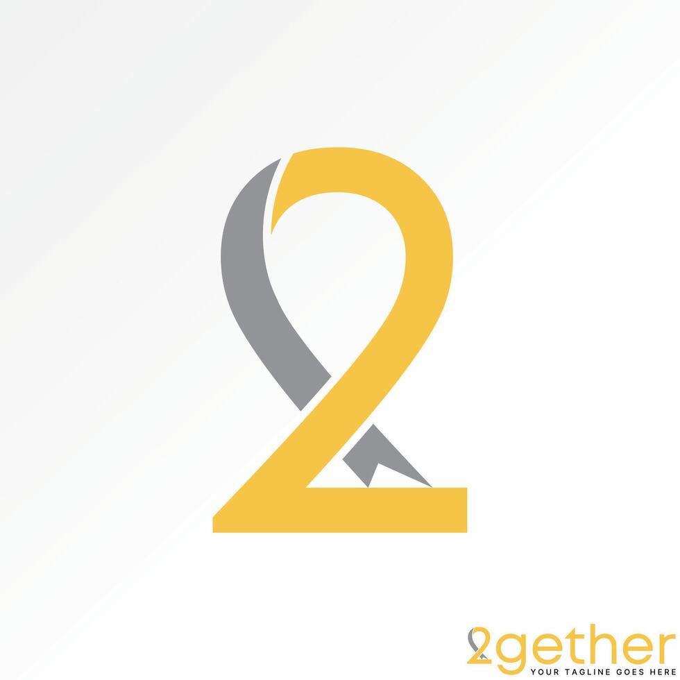 Logo design graphic concept creative premium stock abstract letter initial number 2 with aids tape awareness. Related to monogram healthy brand vector