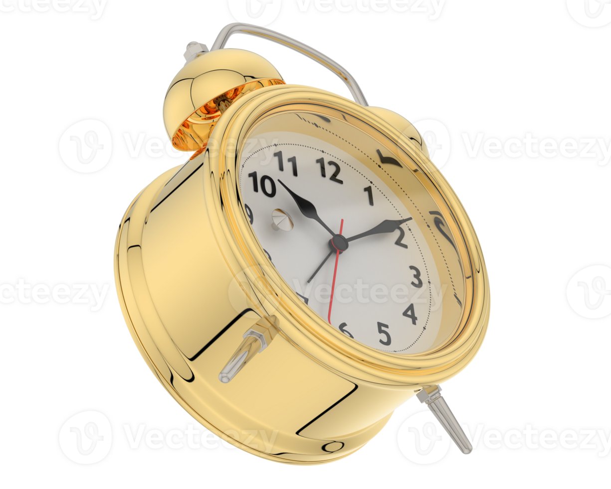 Alarm clock isolated on background. 3d rendering - illustration png