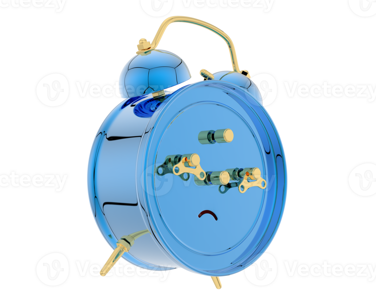 Alarm clock isolated on background. 3d rendering - illustration png