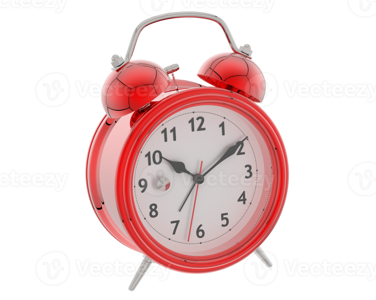 Alarm clock isolated on background. 3d rendering - illustration png
