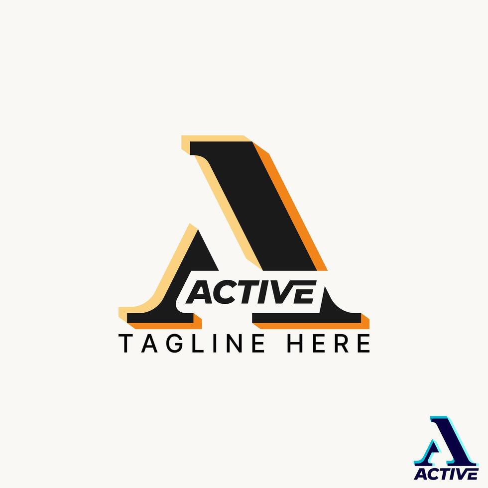Logo design graphic concept creative premium stock unique abstract initial letter A font cutting 3D shadow Related to monogram typography brand vector